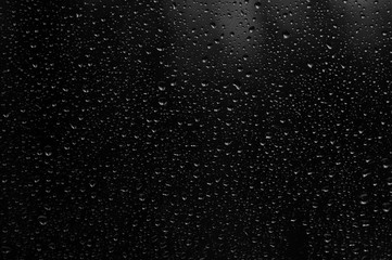 Water raindrops droplets on black background