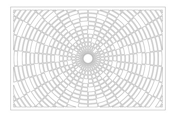 Laser cut panel. Decorative card for cutting. Geometry Kaleidoscope mandala pattern. Ratio 2:3. Vector illustration.