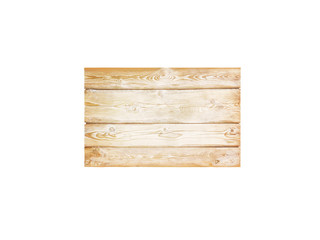 Wooden planks signboard isolated on white