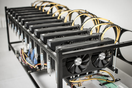 Mining Rig Machine for Cryptocurrency Using Powerful Computer Graphic Cards