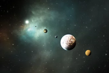 Gesteinsplaneten, Exoplaneten oder extrasolare Planeten aus dem tiefen Weltraum. © Peter Jurik