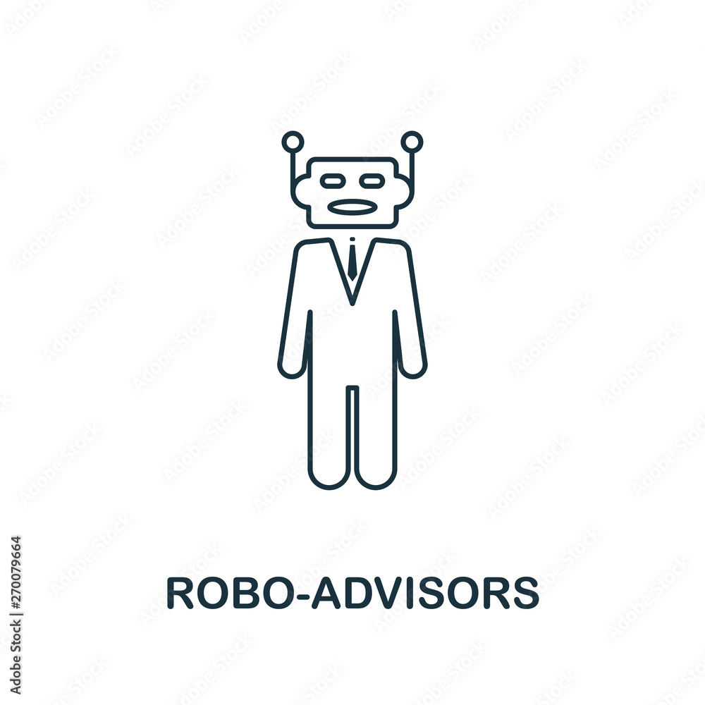 Poster robo-advisors icon outline style. thin line design from fintech icons collection. pixel perfect robo