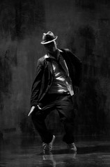 dancer posing in studio in classic costume style