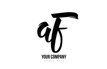 black and white af a f alphabet letter combination logo icon design