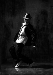 dancer posing in studio in classic costume style