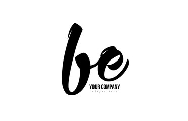 black and white be b e alphabet letter combination logo icon design