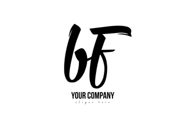 black and white bf b f alphabet letter combination logo icon design