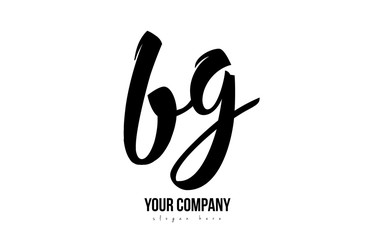 black and white bg b g alphabet letter combination logo icon design