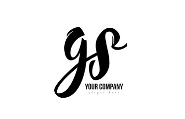 black and white gs g s alphabet letter combination logo icon design