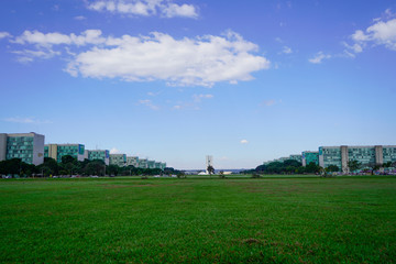 Obraz premium A view of Ministries Esplanade in Brasilia, Brazil