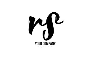 black and white rs r s alphabet letter combination logo icon design