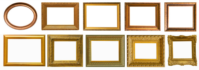 Picture frames collection set isolated on white