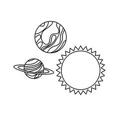 planets of the solar system isolated icon
