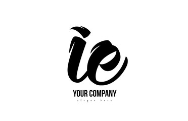 black and white ie i e alphabet letter combination logo icon design