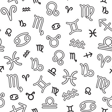 Astrological Signs Seamless Repeating Background