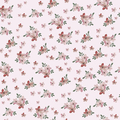 Seamless vintage floral pattern for gift wrap and fabric design