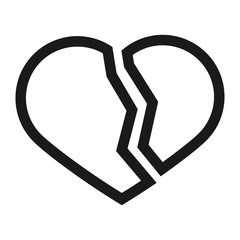 heart with a crack - minimal line web icon. simple vector illustration. concept for infographic, website or app.