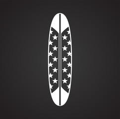 Surfboard icons on background for graphic and web design. Simple vector sign. Internet concept symbol for website button or mobile app.