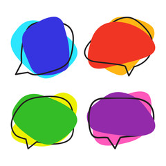 Set of colorful speech bubble shaped banners for your text. Vector illustration