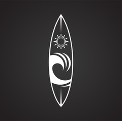 Surfboard icons on background for graphic and web design. Simple vector sign. Internet concept symbol for website button or mobile app. - 270082405