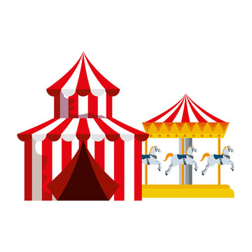circus tent carnival with carousel