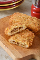 Hot fresh stuffed hashbrowns