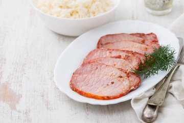 fried meat on white beautiful dish