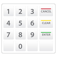 Atm keypad isolated on white. Vector version.
