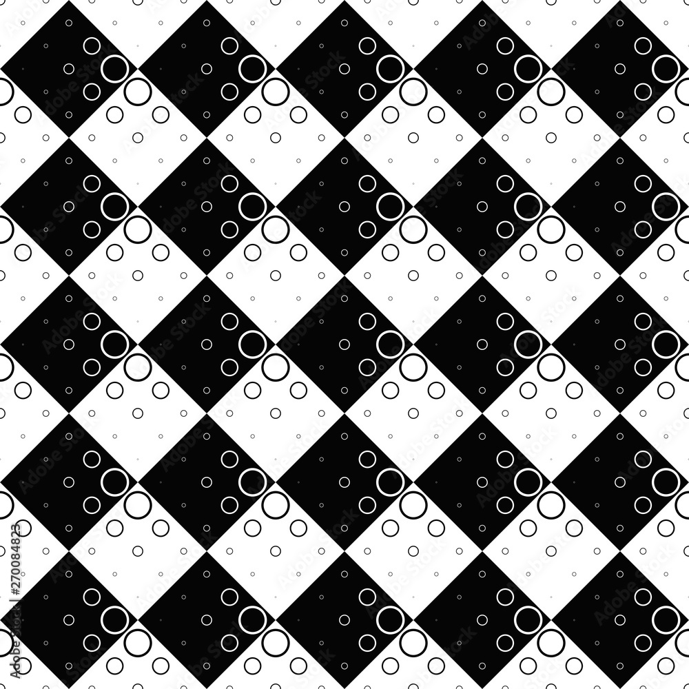Poster seamless circle pattern background - black and white vector graphic design from circles