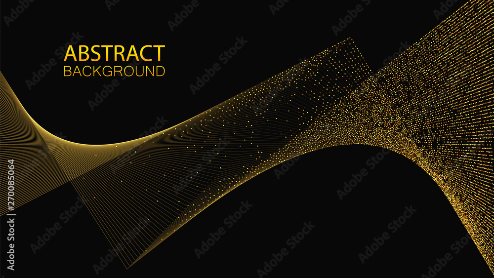 Poster geometric pattern with gold lines. abstract vector background.