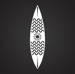 Surfboard icons on background for graphic and web design. Simple vector sign. Internet concept symbol for website button or mobile app.
