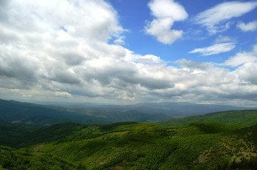 Fototapeta na wymiar landscape of hills and mountains