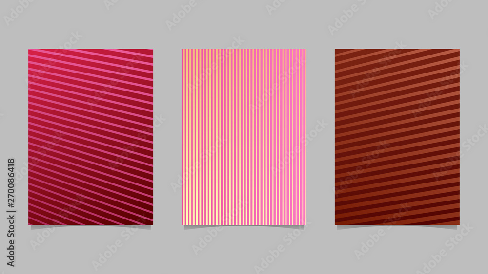 Poster geometric gradient stripe flyer template set - abstract vector brochure background