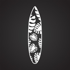 Surfboard icons on background for graphic and web design. Simple vector sign. Internet concept symbol for website button or mobile app.