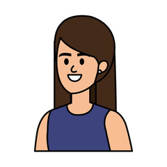 young woman avatar character vector illustration