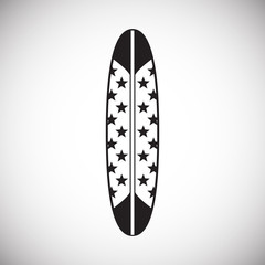 Surfboard icons on background for graphic and web design. Simple vector sign. Internet concept symbol for website button or mobile app.