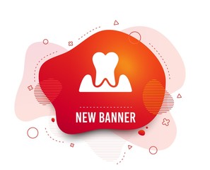 Fluid badge. Parodontosis tooth icon. Gingivitis sign. Inflammation of gums symbol. Abstract shape. Gradient parodontosist icon. Flyer liquid banner. Vector