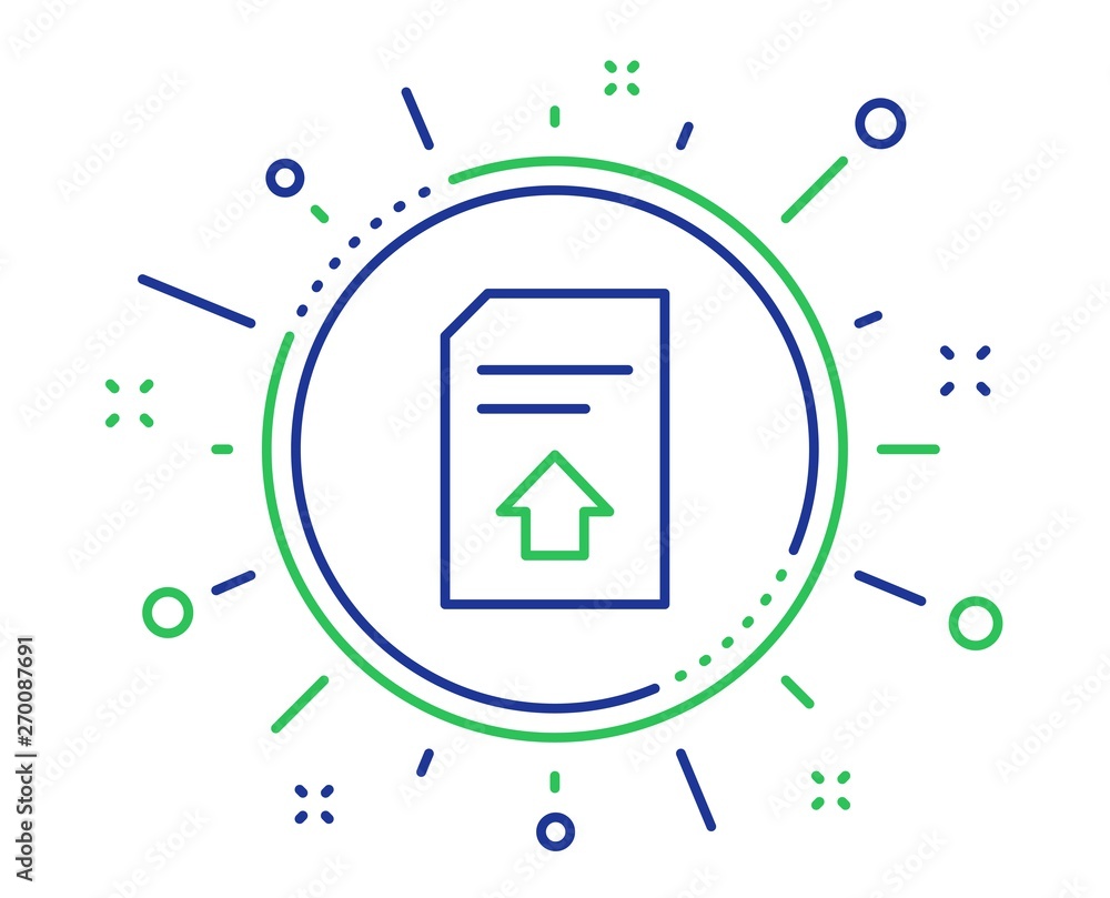 Poster upload document line icon. information file sign. paper page concept symbol. quality design elements
