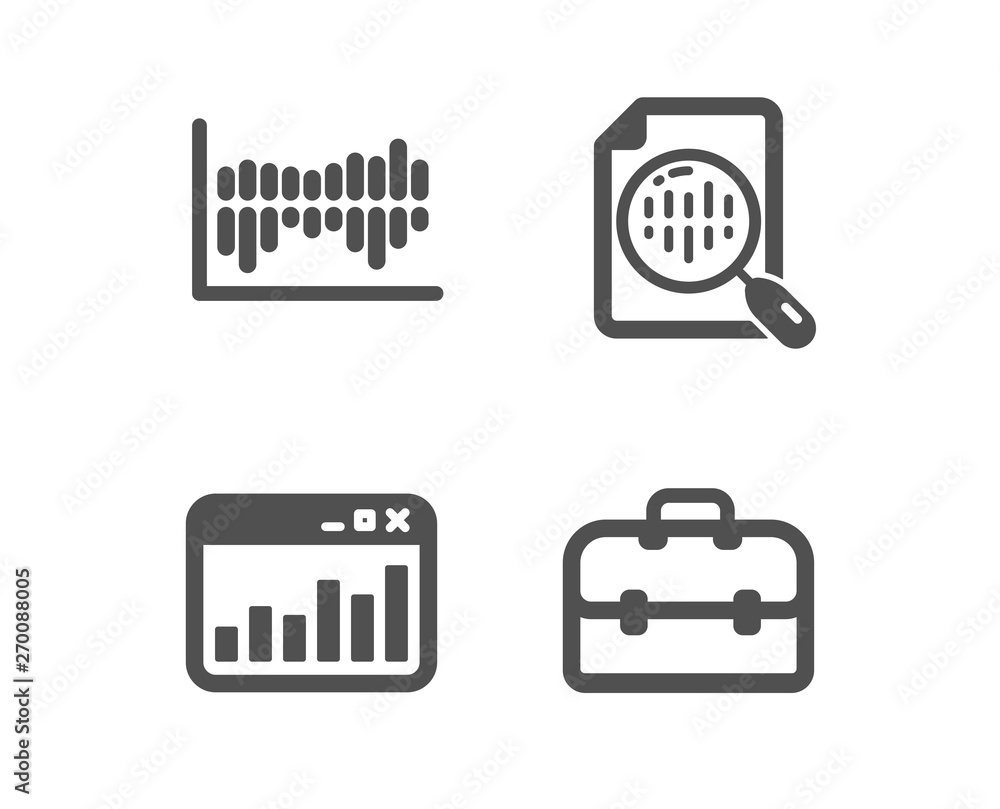Aufkleber set of analytics chart, marketing statistics and column diagram icons. portfolio sign. report analys