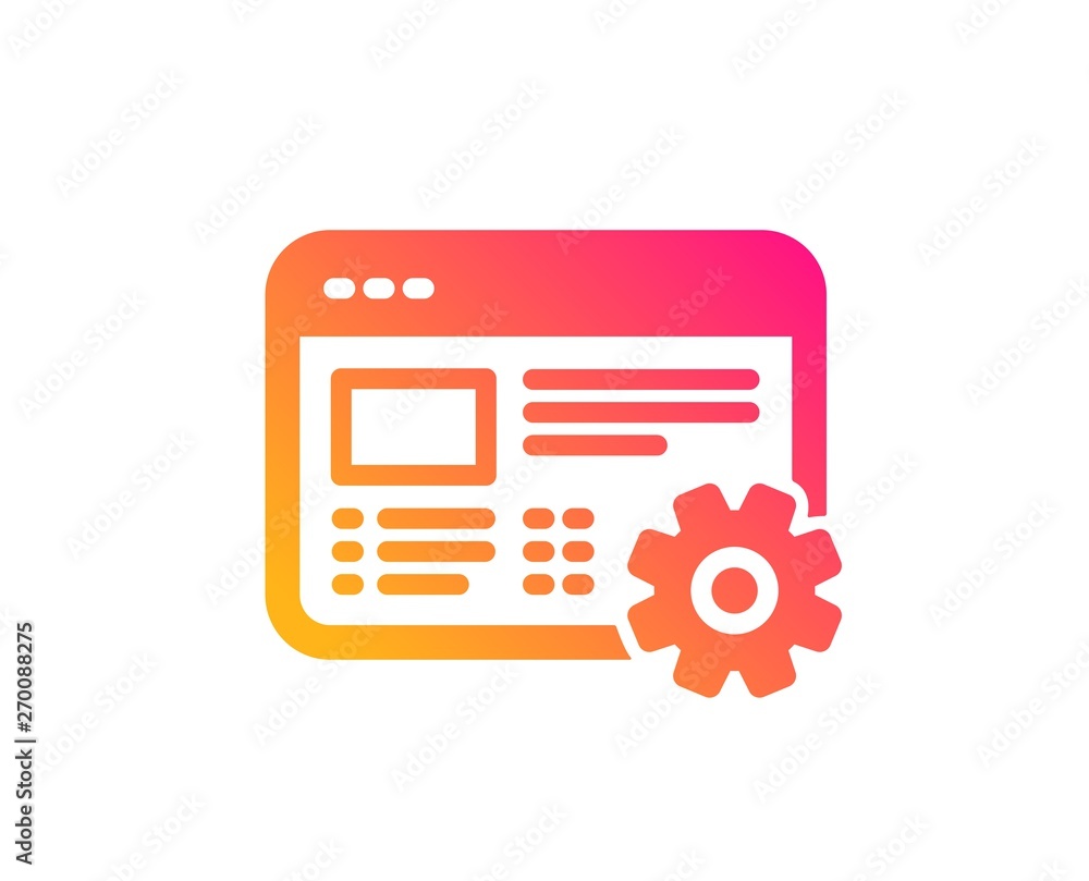 Poster web settings icon. engineering cogwheel tool sign. cog gear symbol. classic flat style. gradient web