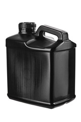 black plastic canister isolate on white back