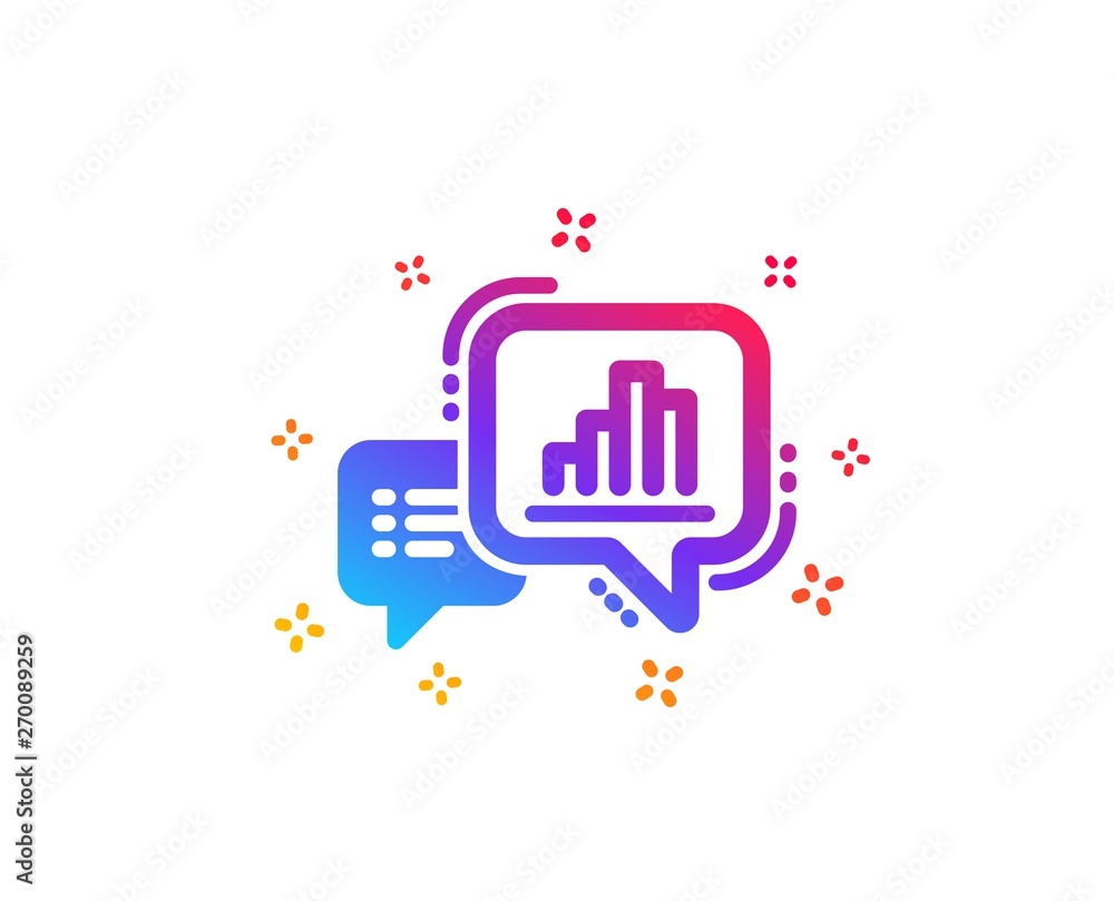 Poster graph icon. column chart sign. growth diagram symbol. dynamic shapes. gradient design graph chart ic