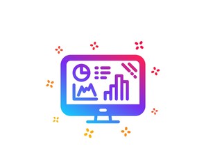 Analytics graph icon. Column chart sign. Growth diagram symbol. Dynamic shapes. Gradient design analytics graph icon. Classic style. Vector