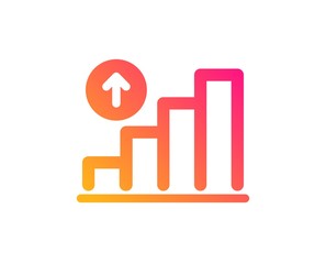 Graph icon. Column chart sign. Growth diagram symbol. Classic flat style. Gradient graph chart icon. Vector