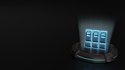 Obraz premium 3d hologram symbol of archive icon render