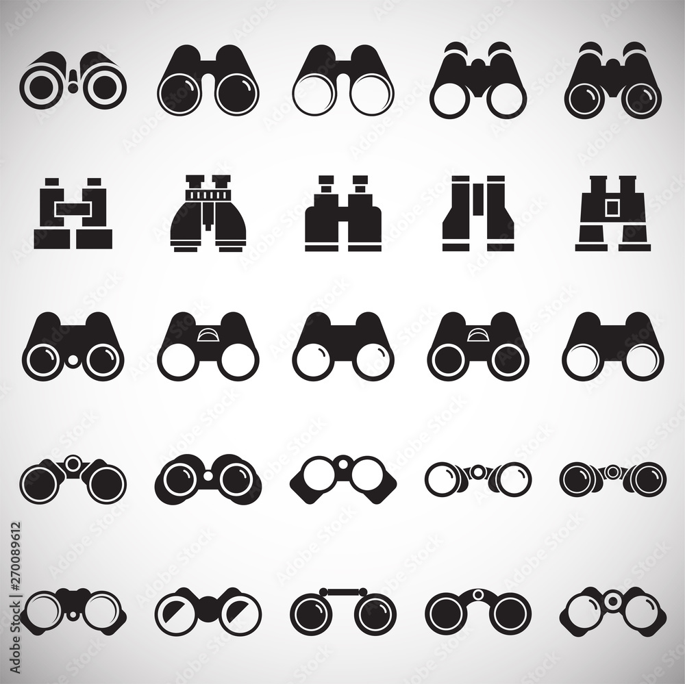 Poster binocular icons set on white background for graphic and web design. simple vector sign. internet con