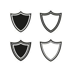 Set of shield icons. Simple vector illustration