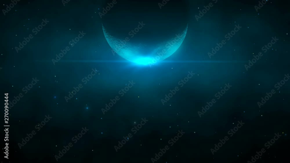 Poster glow on the moon. signal from the planet.alien planet or moon colony in a futuristic 3d fantasy mode