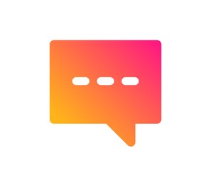 Chat icon. Speech bubble sign. Communication or Comment symbol. Classic flat style. Gradient blog icon. Vector