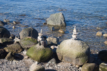 stack of rocks by the shore